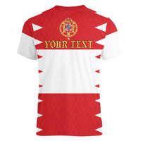 Personalized Polish-Lithuanian Commonwealth Women V-Neck T-Shirt Royal Coat Of Arms Style