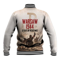 Polish Kotwica Warsaw Uprising 1944 Baseball Jacket 63 Days of Resistance WWII