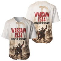 Polish Kotwica Warsaw Uprising 1944 Baseball Jersey 63 Days of Resistance WWII