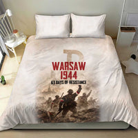 Polish Kotwica Warsaw Uprising 1944 Bedding Set 63 Days of Resistance WWII