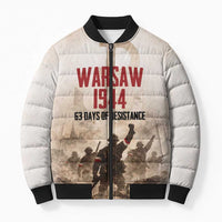 Polish Kotwica Warsaw Uprising 1944 Bomber Puffer Jacket 63 Days of Resistance WWII