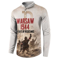 Polish Kotwica Warsaw Uprising 1944 Button Sweatshirt 63 Days of Resistance WWII