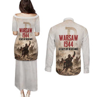 Polish Kotwica Warsaw Uprising 1944 Couples Matching Puletasi and Long Sleeve Button Shirt 63 Days of Resistance WWII