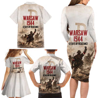 Polish Kotwica Warsaw Uprising 1944 Family Matching Long Sleeve Bodycon Dress and Hawaiian Shirt 63 Days of Resistance WWII