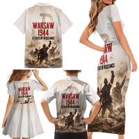 Polish Kotwica Warsaw Uprising 1944 Family Matching Short Sleeve Bodycon Dress and Hawaiian Shirt 63 Days of Resistance WWII