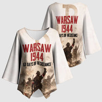 Polish Kotwica Warsaw Uprising 1944 Kimono Sleeve Blouse 63 Days of Resistance WWII