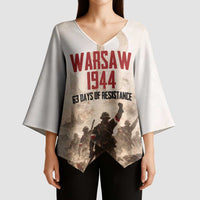 Polish Kotwica Warsaw Uprising 1944 Kimono Sleeve Blouse 63 Days of Resistance WWII