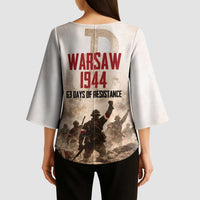 Polish Kotwica Warsaw Uprising 1944 Kimono Sleeve Blouse 63 Days of Resistance WWII