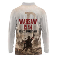 Polish Kotwica Warsaw Uprising 1944 Long Sleeve Polo Shirt 63 Days of Resistance WWII