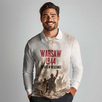 Polish Kotwica Warsaw Uprising 1944 Long Sleeve Polo Shirt 63 Days of Resistance WWII