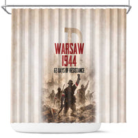 Polish Kotwica Warsaw Uprising 1944 Shower Curtain 63 Days of Resistance WWII