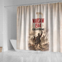 Polish Kotwica Warsaw Uprising 1944 Shower Curtain 63 Days of Resistance WWII