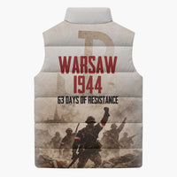 Polish Kotwica Warsaw Uprising 1944 Sleeveless Puffer Jacket 63 Days of Resistance WWII