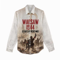Polish Kotwica Warsaw Uprising 1944 Women Casual Shirt 63 Days of Resistance WWII
