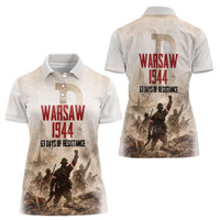 Polish Kotwica Warsaw Uprising 1944 Women Polo Shirt 63 Days of Resistance WWII