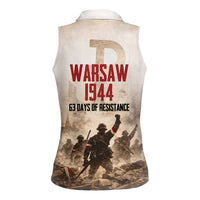 Polish Kotwica Warsaw Uprising 1944 Women Sleeveless Polo Shirt 63 Days of Resistance WWII