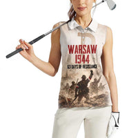 Polish Kotwica Warsaw Uprising 1944 Women Sleeveless Polo Shirt 63 Days of Resistance WWII
