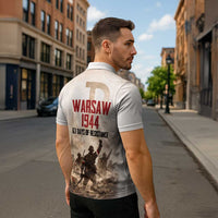 Polish Kotwica Warsaw Uprising 1944 Zipper Polo Shirt 63 Days of Resistance WWII