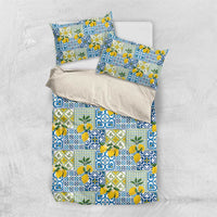Sicily Italy Lemon Maiolica Bedding Set Sicilian Citrus Tile Mediterranean Art