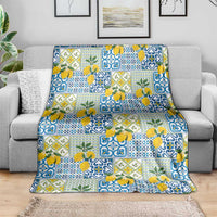 Sicily Italy Lemon Maiolica Blanket Sicilian Citrus Tile Mediterranean Art