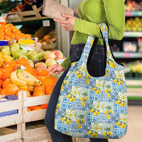 Sicily Italy Lemon Maiolica Grocery Bag Sicilian Citrus Tile Mediterranean Art