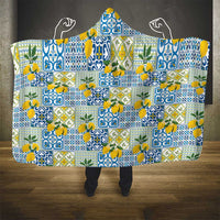 Sicily Italy Lemon Maiolica Hooded Blanket Sicilian Citrus Tile Mediterranean Art