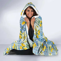 Sicily Italy Lemon Maiolica Hooded Blanket Sicilian Citrus Tile Mediterranean Art