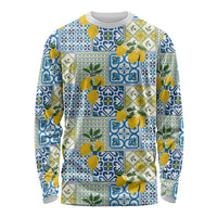 Sicily Italy Lemon Maiolica Long Sleeve Shirt Sicilian Citrus Tile Mediterranean Art