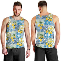 Sicily Italy Lemon Maiolica Men Tank Top Sicilian Citrus Tile Mediterranean Art