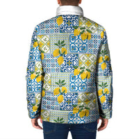 Sicily Italy Lemon Maiolica Padded Jacket Sicilian Citrus Tile Mediterranean Art