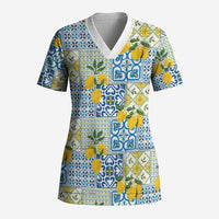 Sicily Italy Lemon Maiolica Scrub Top Sicilian Citrus Tile Mediterranean Art