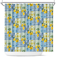 Sicily Italy Lemon Maiolica Shower Curtain Sicilian Citrus Tile Mediterranean Art