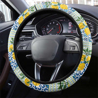 Sicily Italy Lemon Maiolica Steering Wheel Cover Sicilian Citrus Tile Mediterranean Art