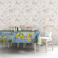 Sicily Italy Lemon Maiolica Tablecloth Sicilian Citrus Tile Mediterranean Art