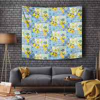 Sicily Italy Lemon Maiolica Tapestry Sicilian Citrus Tile Mediterranean Art