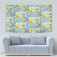 Sicily Italy Lemon Maiolica Tapestry Sicilian Citrus Tile Mediterranean Art
