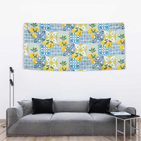 Sicily Italy Lemon Maiolica Tapestry Sicilian Citrus Tile Mediterranean Art