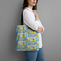 Sicily Italy Lemon Maiolica Tote Bag Sicilian Citrus Tile Mediterranean Art