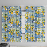 Sicily Italy Lemon Maiolica Window Curtain Sicilian Citrus Tile Mediterranean Art