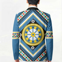 Sicily Italy Carretto Siciliano Blazer Azure Sicilian Cart Wheel Pattern