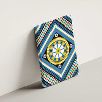 Sicily Italy Carretto Siciliano Canvas Wall Art Azure Sicilian Cart Wheel Pattern