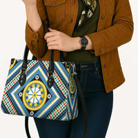 Sicily Italy Carretto Siciliano Leather Bag Azure Sicilian Cart Wheel Pattern