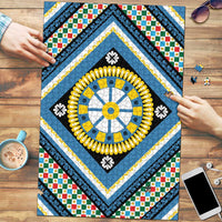 Sicily Italy Carretto Siciliano Puzzle Azure Sicilian Cart Wheel Pattern