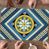 Sicily Italy Carretto Siciliano Puzzle Azure Sicilian Cart Wheel Pattern