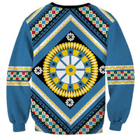 Sicily Italy Carretto Siciliano Sweatshirt Azure Sicilian Cart Wheel Pattern