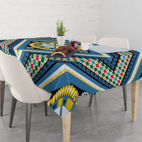 Sicily Italy Carretto Siciliano Tablecloth Azure Sicilian Cart Wheel Pattern