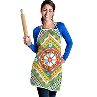 Sicily Italy Carretto Siciliano Apron Green Sicilian Cart Wheel Pattern