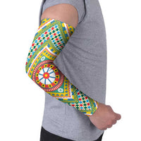 Sicily Italy Carretto Siciliano Arm Sleeves Green Sicilian Cart Wheel Pattern
