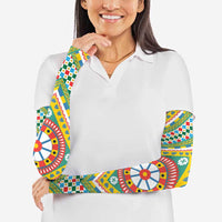 Sicily Italy Carretto Siciliano Arm Sleeves Green Sicilian Cart Wheel Pattern