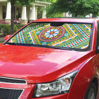 Sicily Italy Carretto Siciliano Auto Sun Shade Green Sicilian Cart Wheel Pattern